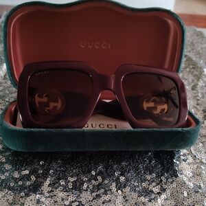 Gucci Women's Dark Brown Sunglasses